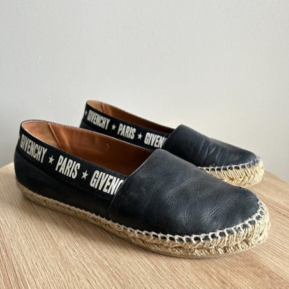 Givenchy Black Leather Espadrilles sz 39 - Picture 5 of 9
